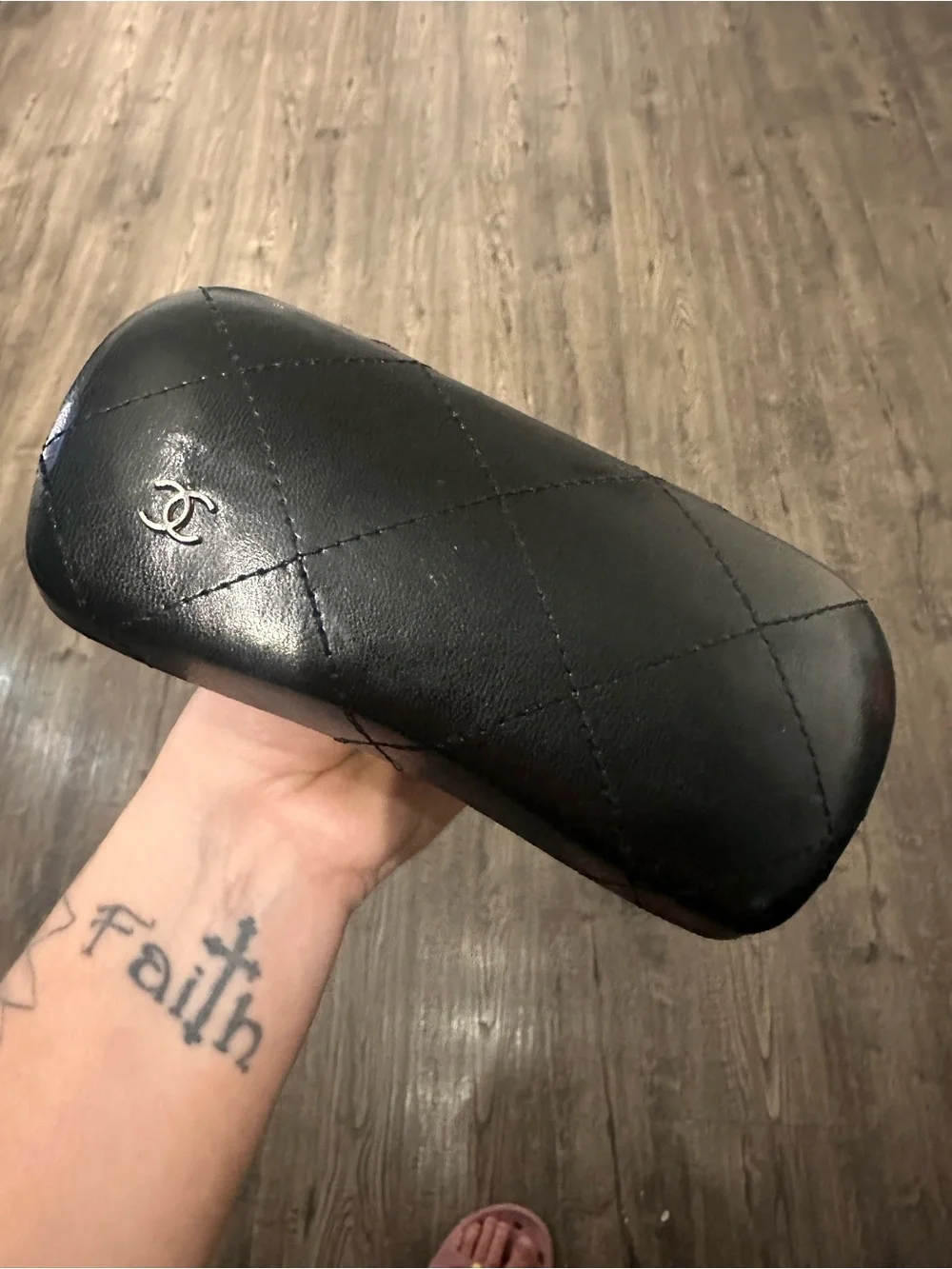 Black Quilted Eyeglass Case